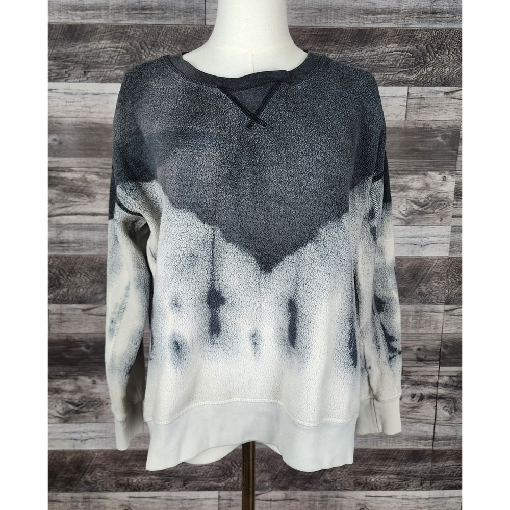 American Eagle Outfitters Tie Dye Fleece Sweatshirt Grey Cream Medium